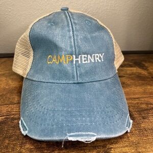 Men's Blue Cotton Camp Henry North Carolina Adjustable Cap Hat Snapback